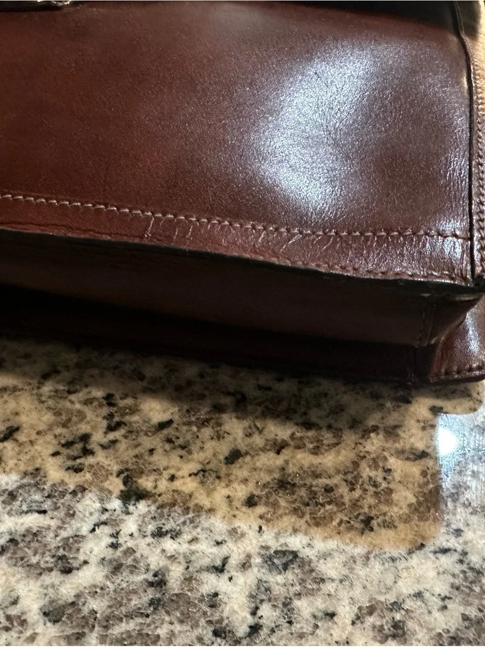 Anne Klein vintage Brown Leather Crossbody Bag Classic Leather case lap top bag